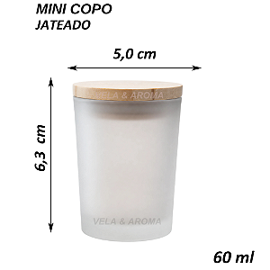 COPO MINI VIDRO TAMPA HERMETICA - JATEADO 60 ml