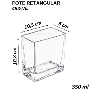 POTE RETANGULAR CRISTAL - 350 ML