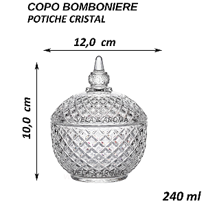 POTE BOMBONIERE POTICHE CRISTAL - 240 ML