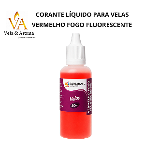 CORANTE LIQUIDO PARA VELAS SARAMANIL - VERMELHO FOGO FLUORESCENTE
