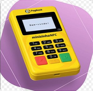 Maquininha de Cartão Minizinha NFC PagSeguro Visor Luminoso aceita cartão aproximação.