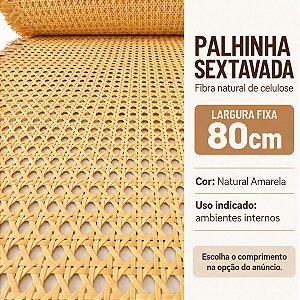 Palhinha Indiana Sextavada em Fibras Naturais de Celulose cor: Natural Amarela – 80cm de Largura