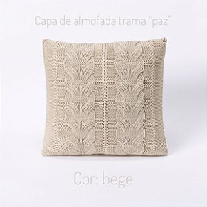 Capa para almofada "paz" em tricot 45x45cm