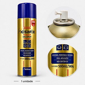 Cola Spray Contato Aerosol Regulável Lata Kisafix 340gr