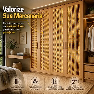Palhinha Indiana Sextavada em Fibras Naturais de Celulose cor: Natural Amarela – 50cm de Largura