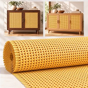 Palhinha Indiana Quadriculada Celulose - Natural 80cm