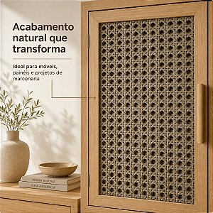 Palhinha Indiana Sextavada em Fibras Naturais de Celulose cor: Café– 50cm de Largura