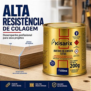Cola Contato Sapateiro Adesivo Couro Forte Extra Kisafix 200gr