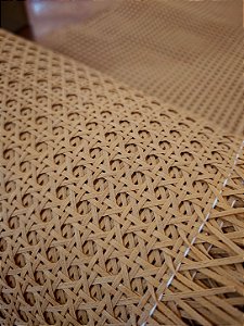 Palhinha Indiana Natural Sextavada de Algodão Rattan 50cm de largura