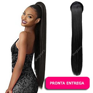 Rabo de Cavalo Liso - 80 cm - 1B preto natural