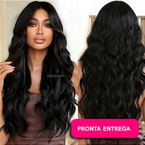 Wig Luciana - 1b preto natural - com franja