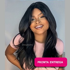 Wig Solange - 1B preto natural - com franja