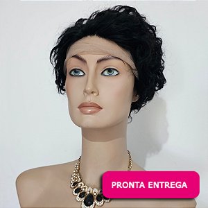 Lace Front Marta - cabelo humano preto - Repartição livre 13x1