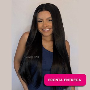 Lace Front Luana -Repartição livre 13x4 - cor 2 castanho escuro