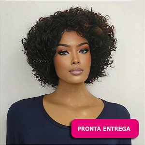 Wig Zuri - castanho com mechinhas