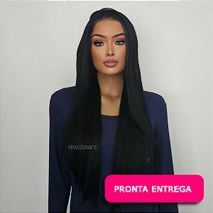 Lace Front Joyce - Repartição livre 13x4 - 1b preto natural