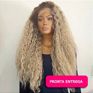 Lace Front Zary - Loira com raiz escura