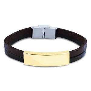 Pulseira de couro Gold Style