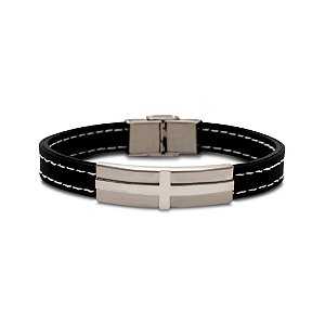 Pulseira de silicone medieval com cruz vintage