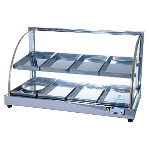 Estufa Simples de 8 bandejas Dupla com Vidro Curvo