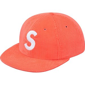 Boné 6 Panel Supreme Corduroy S Logo - Coral