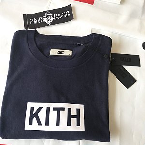 Camiseta Long Sleeve Kith Box Logo - Navy
