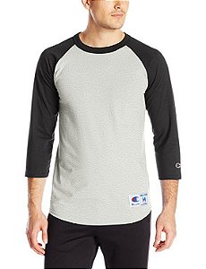 Camiseta Champion Raglan Baseball - Grey/Black