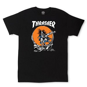 Camiseta Thrasher Skate Outlaw - Black