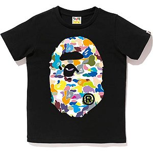 Camiseta Bape Ladies Multi Camo Big Ape Head - Black