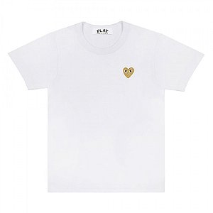 Camiseta Comme des Garcons Play Gold Heart - White