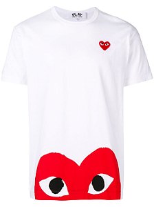 Camiseta Comme des Garcons Play Heart - White