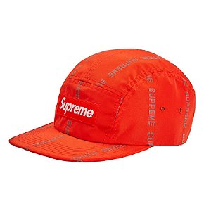 Boné 6-Panel Supreme Reflective Text - Orange