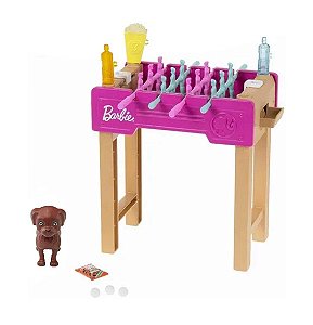 Pebolim Mini Playset com Pet Barbie - Mattel