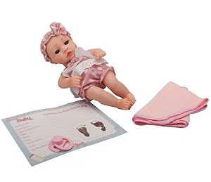 Bebê Reborn Mini Lauren Laura Baby 30cm - com Acessórios