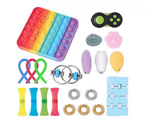 Super Kit com 22 peças Pop UP Fidget Toys - Shiny Toys