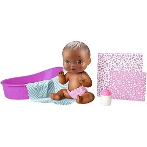 Boneca Little Mommy Surpresas Mágicas com Banheira Negra - Mattel