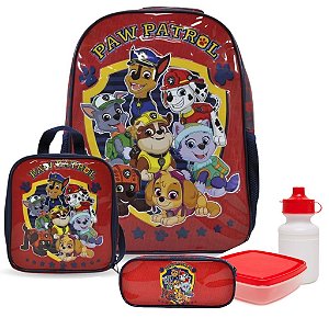 Mochila Lancheira e Estojo Paw Patrol Patrulha Canina - Xeryus