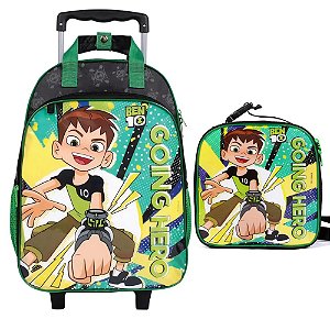 Mochila de Rodinhas com Lancheira Ben 10 - Dermiwil