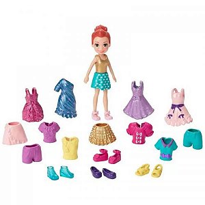 Boneca Polly Lila Fashion Lindo em Xadrez  - Mattel