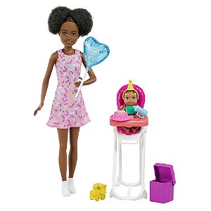 Boneca Barbie Sisters & Pets Skipper Babá Aniversário - Mattel