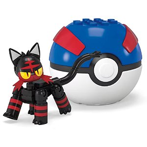 Pokémon + Pokébola Litten Mega Construx Blocos de Montar - Mattel