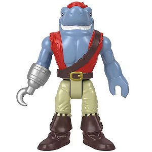 Boneco Imaginext Mundo Aventura Figura Ação Tubarão Pirata XL - Mattel