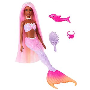 Boneca Barbie Brooklyn Fantasia Sereia Cores Mágicas Negra - Mattel
