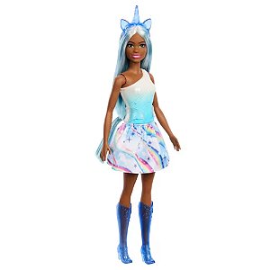 Boneca Barbie Dreamtopia Saia de Unicórnio de Sonho Azul - Mattel