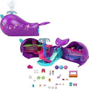 Boneca Polly Pocket Conjunto Barco Narval Baía Mágica - Mattel