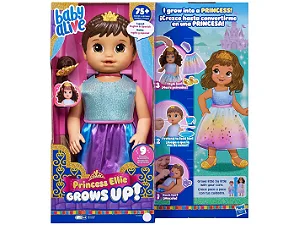 Boneca Baby Alive Princesa Ellie Grows UP Morena - Hasbro