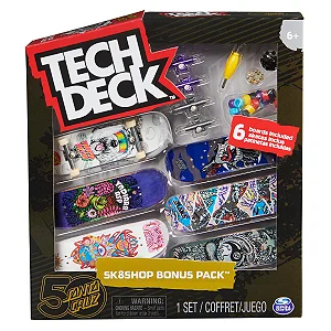 Tech Deck Skate de Dedo Shop Bonus Pack Com 6 Santa Cruz - Sunny
