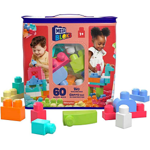 Blocos de Montar Mega Bloks Bolsa Vermelha Construção 60 peças - Mattel
