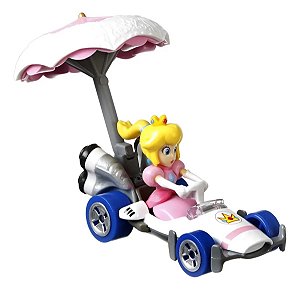 Carrinho Hot Wheels Mario Kart Princesa Peach B-Dasher Guarda-sol