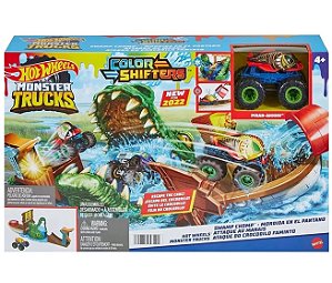 Pista Hot Wheels Monster Trucks Ataque do Crocodilo Faminto - Mattel